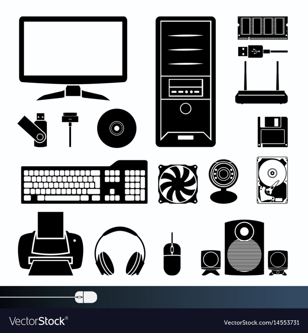 computer accessories vector - Computer accessories Royalty Free Vector Image