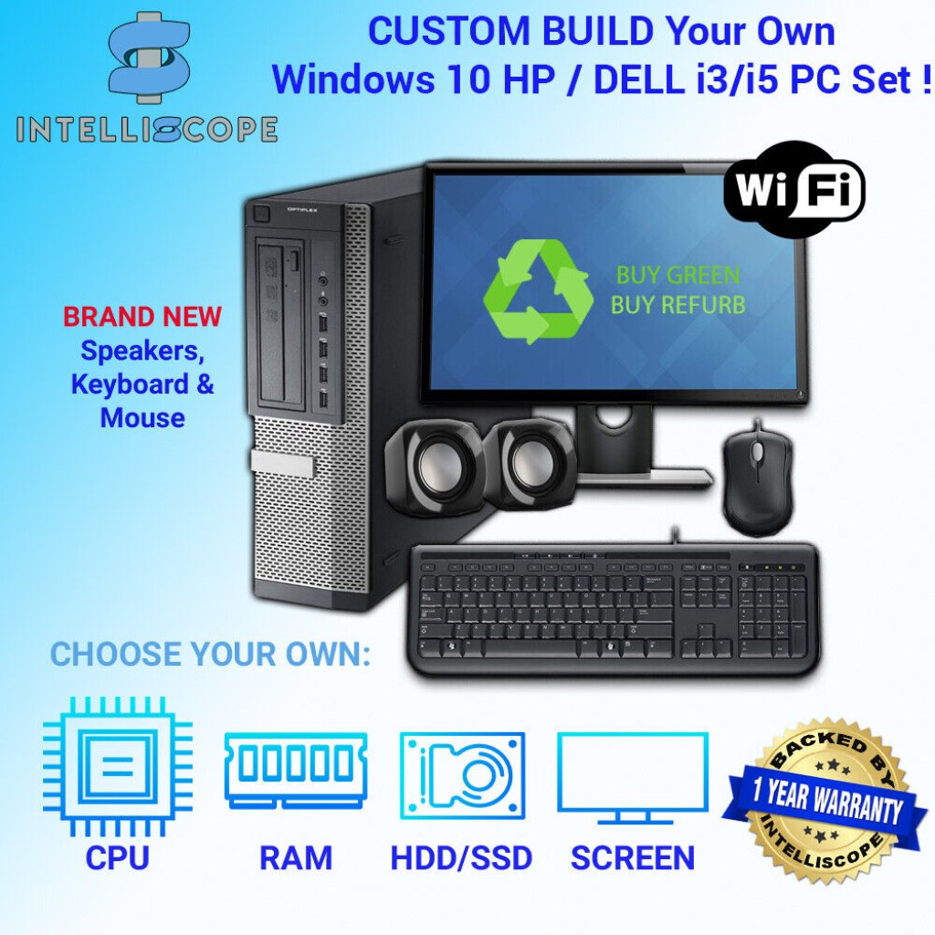 desktop computer year - DELL/HP i QUAD DESKTOP TOWER PC & TFT COMPUTER SET GB WINDOWS  HDD &  SSD