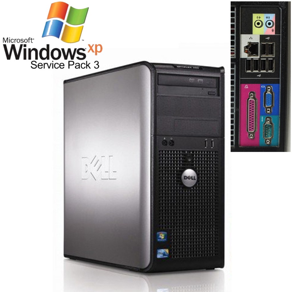 desktop pc windows xp for sale - Dell Optiplex  Windows XP Desktop Computer with Serial / COM