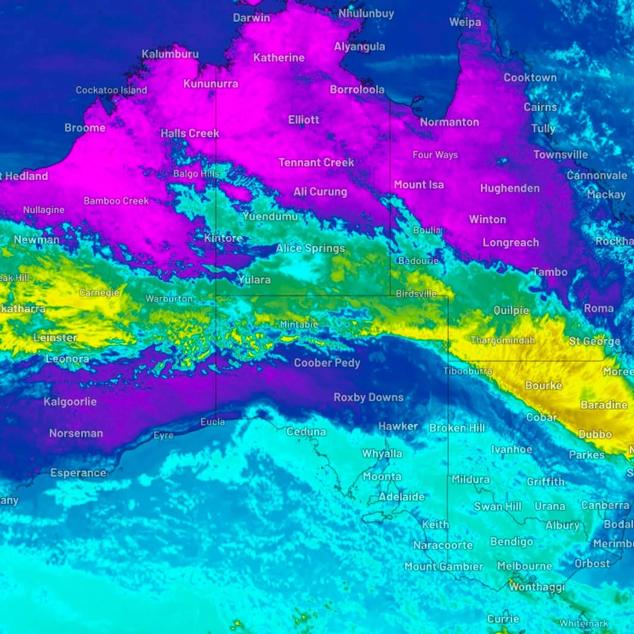 satellite image of australia climate variations